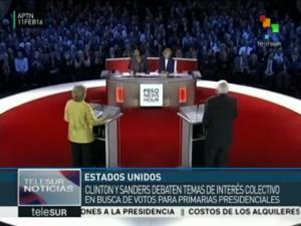EE.UU.: Hillary Clinton y Bernie Sanders debaten en Wisconsin