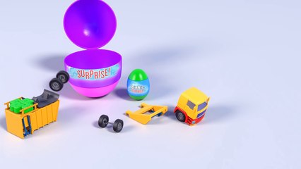 Surprise Eggs Opening - Giant Surprise Egg Garbage Truck - Binkie TV(1)