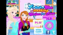 Frozen Princess Elsa Washing Clothes for Princess Anna - Disney Frozen Movie Cartoon Game for Kids