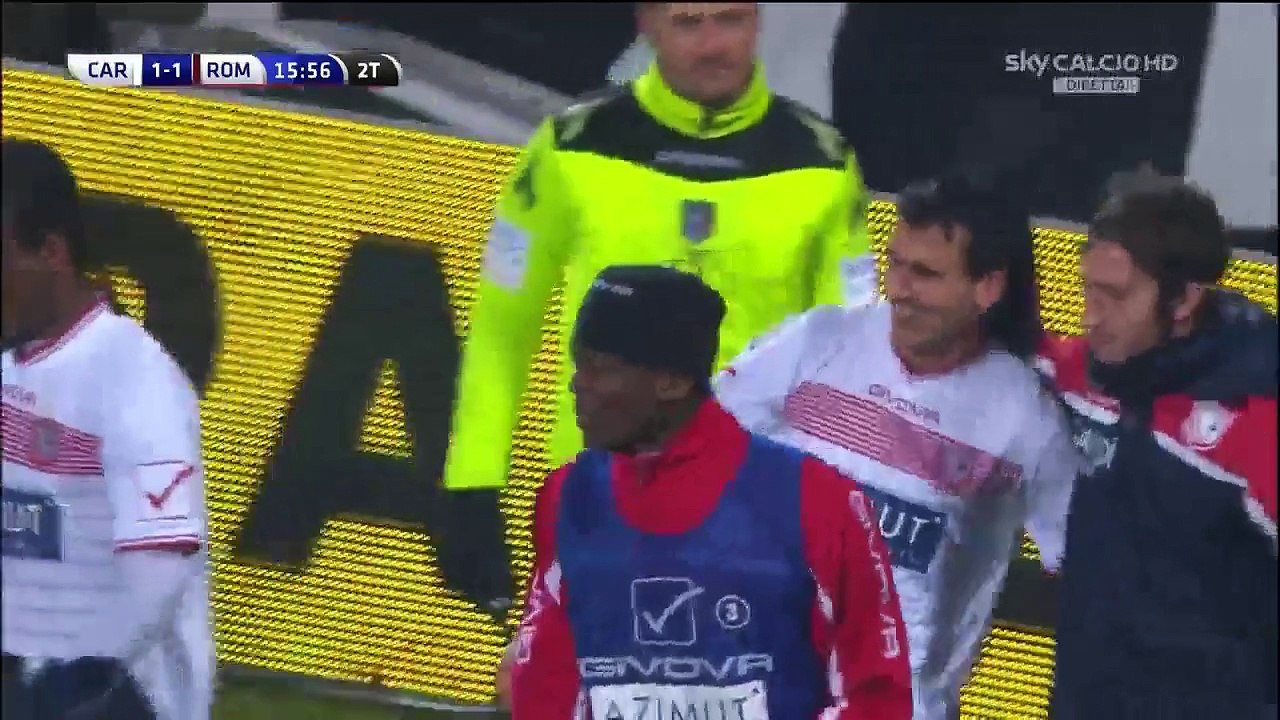 1-1 Kevin Lasagna Goal Italy  Serie A - 12.02.2016, Carpi FC 1-1 AS Roma