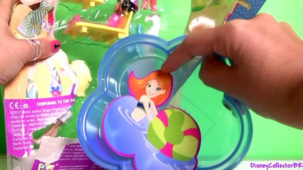 Polly Pocket Pool Party with Magic Clip Princess Anna Elsa From Disney Frozen MagiClip Fashion