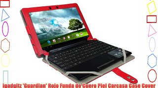igadgitz 'Guardian' Rojo Funda de Cuero Piel Carcasa Case Cover para Asus Eee Pad Transformer