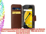 JAMMYLIZARD | Funda De Piel Para Motorola Moto E 2015 (2ª Generación) Retro Wallet Tipo Cartera