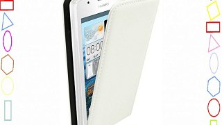 Mumbi - Funda con tapa para Huawei Ascend Y300 (piel) color blanco