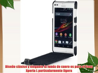 StilGut UltraSlim Case funda plegable de cuero genuino para el Sony Xperia L