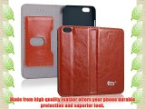 Pdncase Funda de Piel para iphone 6 Wallet Case Cover - Marrón