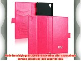 Pdncase Funda de Piel para Sony Xperia Z3 Wallet Case Cover - Rosa