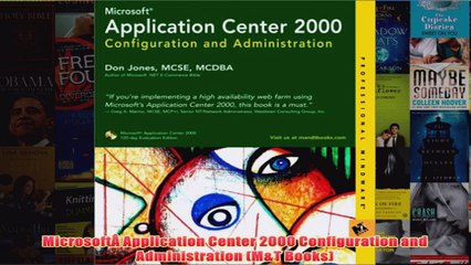 Download PDF  MicrosoftÂ Application Center 2000 Configuration and Administration MT Books FULL FREE