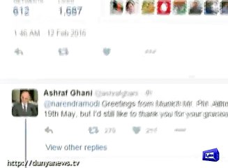 Gossips.Pk- Modi wishes Ashraf Ghani on Twitter, Afghan President replies it�s not his birthday.
