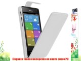 Samrick Especialmente Diseñado Maletín Abatible De Cuero Para Huawei Ascend Y530 - Blanco (White)