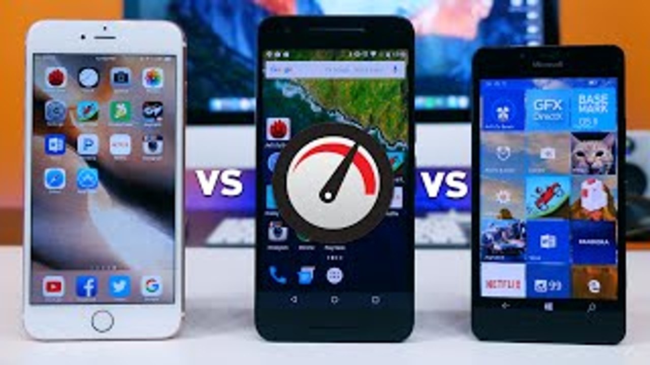 Lumia 950 vs iPhone 6s Plus vs Nexus 6P Speed Test