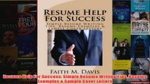 Download PDF  Resume Help For Success Simple Resume Writing Tips Resume Examples  Sample Cover Letters FULL FREE