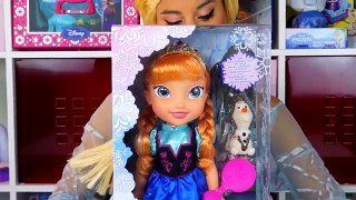 Disney Frozen Elsa In Real Life open Anna Doll and Olaf toy