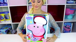 Disney Frozen Elsa open Peppa Pig Chef Carry Case W Baby Doll in Real Life
