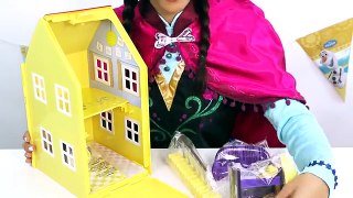 Disney Frozen Princess Anna in Real Life Open Peppa Pig House Deluxe Playhouse Toy