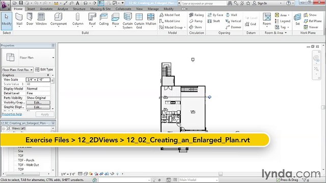 12 02. Creating an enlarged plan - House in Revit Architecture