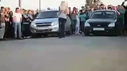 Уличные гонки 2014 ВАЗ приора vs Granta1
