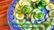How to Make Cucumber Flowers - Vegetable Carving Garnish - Cucumber Roses Garnish - Food Decoration