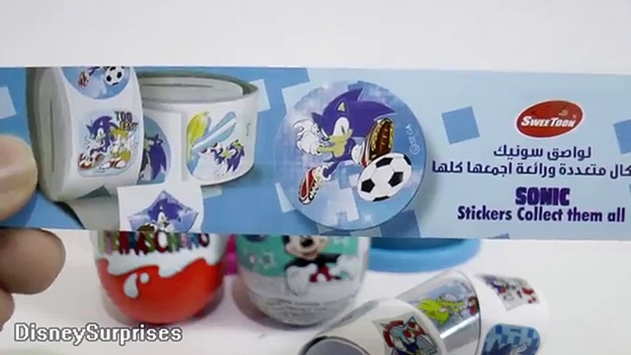 Play Doh Kinder Surprise Eggs Mickey Mouse Sonic Peppa Pig SpongeBob McQueen (FULL HD)