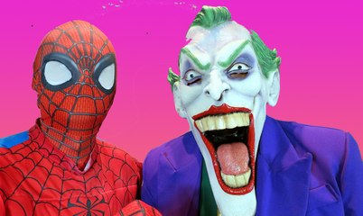 JOKER VS SPIDERMAN BOWLING CHALLENGE!! Superhero Fun In Real Life Fight Movie IRL (720p)