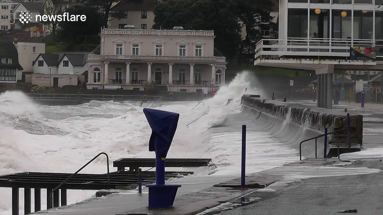 Huge waves hit Paignton, Devon