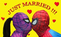 SPIDERMAN JUST MARRIED! vs PINK SPIDERGIRL In Real Life Superhero Movie FUN IRL (720p)