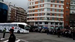 The arrival of Real Madrid bus to Santiago Bernabeu Stadium 13/02/2016