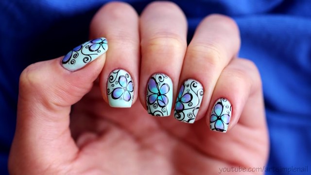 Красивый маникюр со стемпингом под гель лак. Дизайн гель лаком Gel Polish Nail Art Tutorial