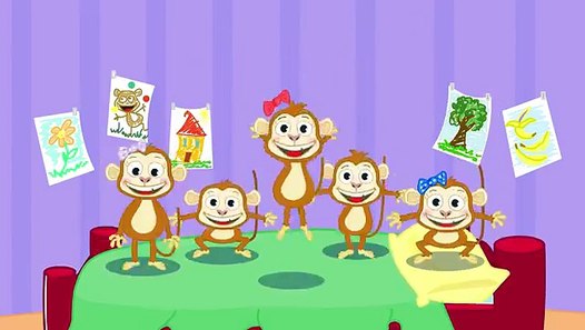 Five Little Monkey Full Nursery Rhyme And Kids Video Poem with Full