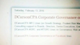 DCarsonCPA CALs on Corporate Governance Lines