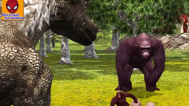 Семья пальчиков 3D ГОРИЛЛА против ДИНОЗАВРА | Dinosaur vs Gorilla Finger Family 3D in Russian