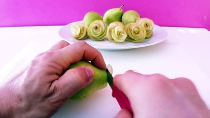 Art In Pear Swan - Fruit Carving Pear Flower Garnish