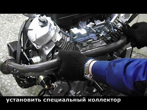 Установка 4х тактного двигателя LIFAN на снегоход Буран