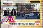 Papa Francisco llegó al Palacio Nacional de México y fue recibido por el presidente