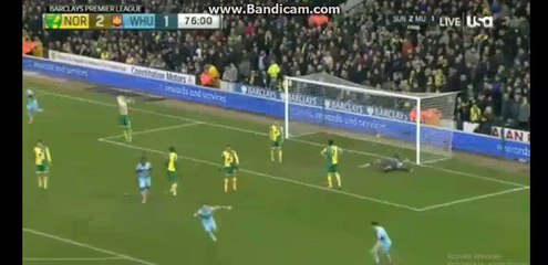 Mark Noble Super Goal Norwich 2-2 West Ham 13-02-2016