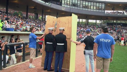 Two Marines Surprise Their Mothers During Saints Game