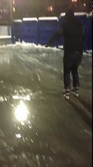 Воронеж 12.01.2015 ледяной дождь катание на коньках по асфальту)