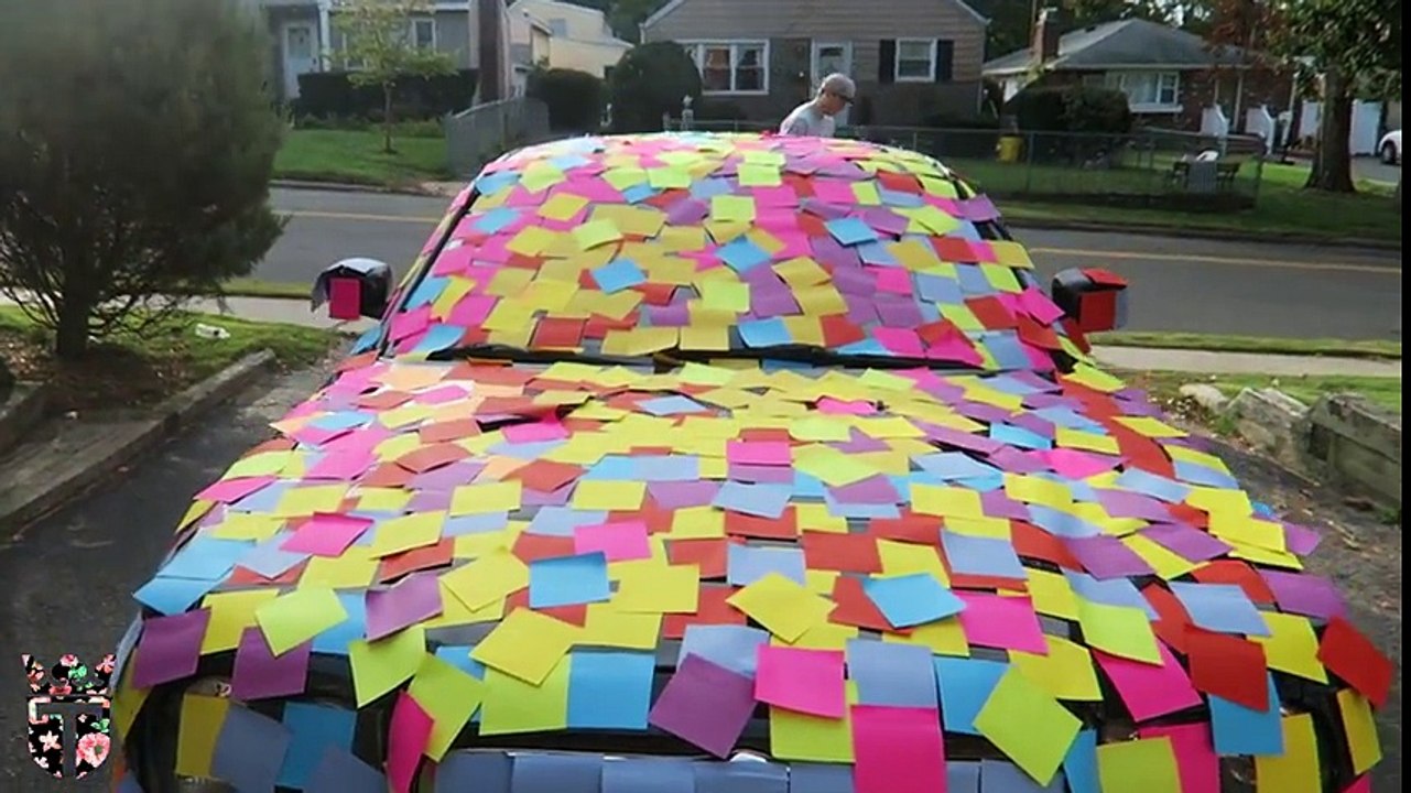 ---STICKY NOTES CAR PRANK