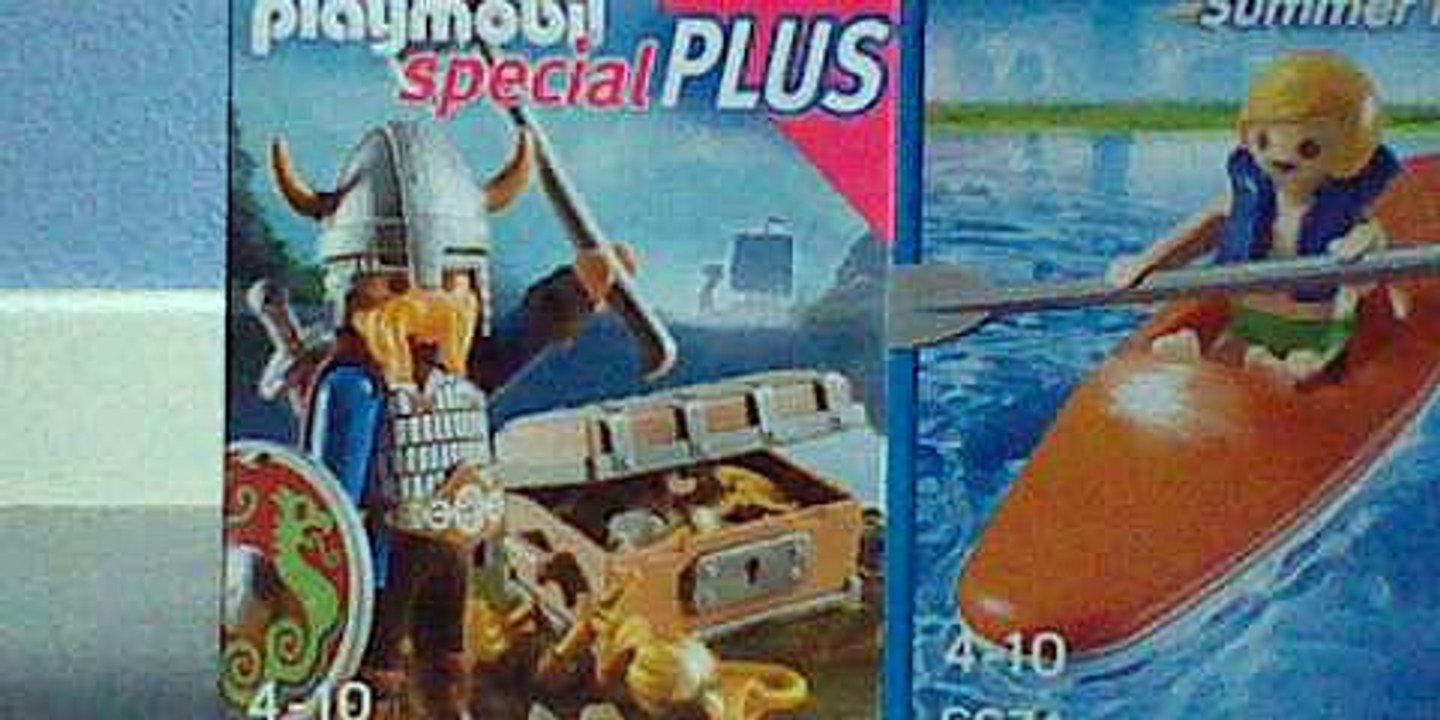 playmobil guerrier viking + kayak