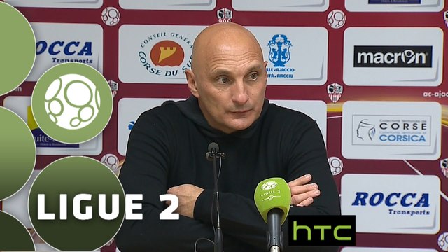 Conférence de presse AC Ajaccio - Clermont Foot (3-1) : Olivier PANTALONI (ACA) - Corinne DIACRE (CF63) - 2015/2016