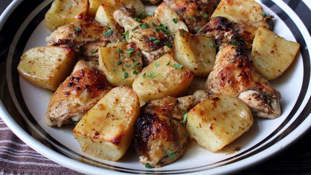 Greek Lemon Chicken & Potatoes Recipe - How to Make Greek Lemon, Garlic & Herb Chicken and Potatoes