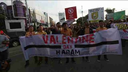 Protestas contra San Valentín en la provincia indonesia de Aceh