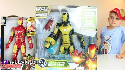 Iron Man ACTION FIGURES! Iron Man 3 Toy Review Box Open by HobbyKidsTV