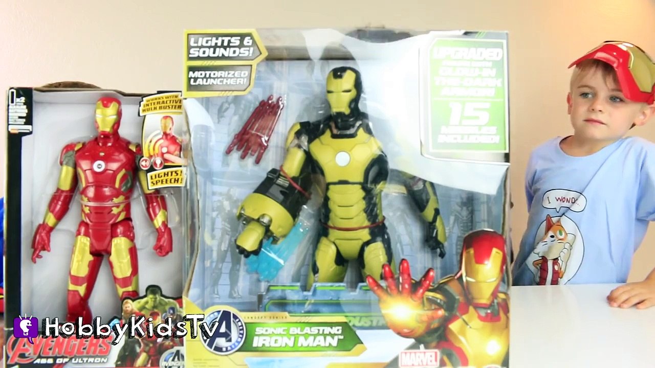 Iron Man ACTION FIGURES! Iron Man 3 Toy Review Box Open by HobbyKidsTV