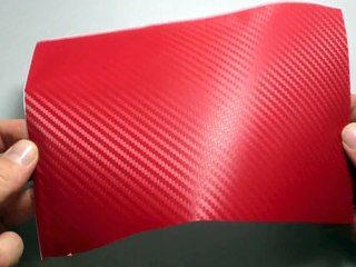 Autocollant vinyle adhésif thermo formable imitation carbone rouge -