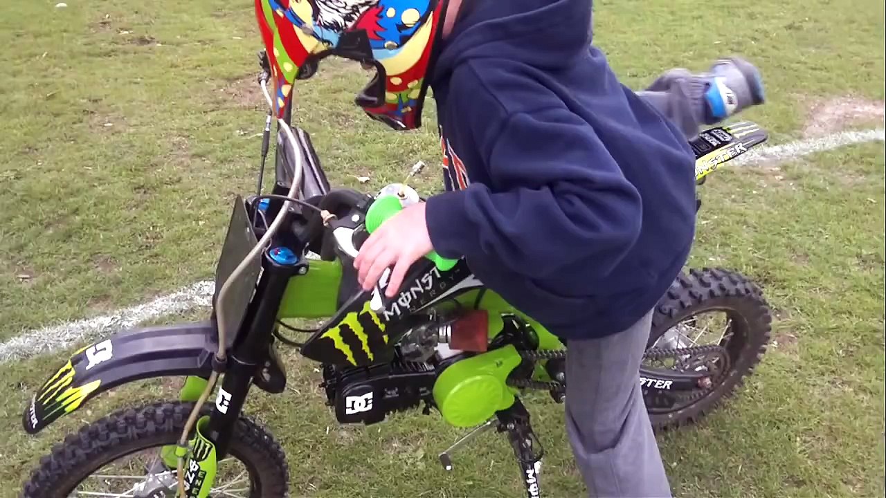 Orion 125cc pit bike test ride after rebuild. monster energy. HD
