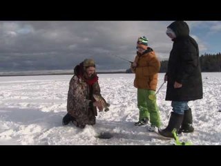 Walleye Ice Fishing on Lake Athabaska