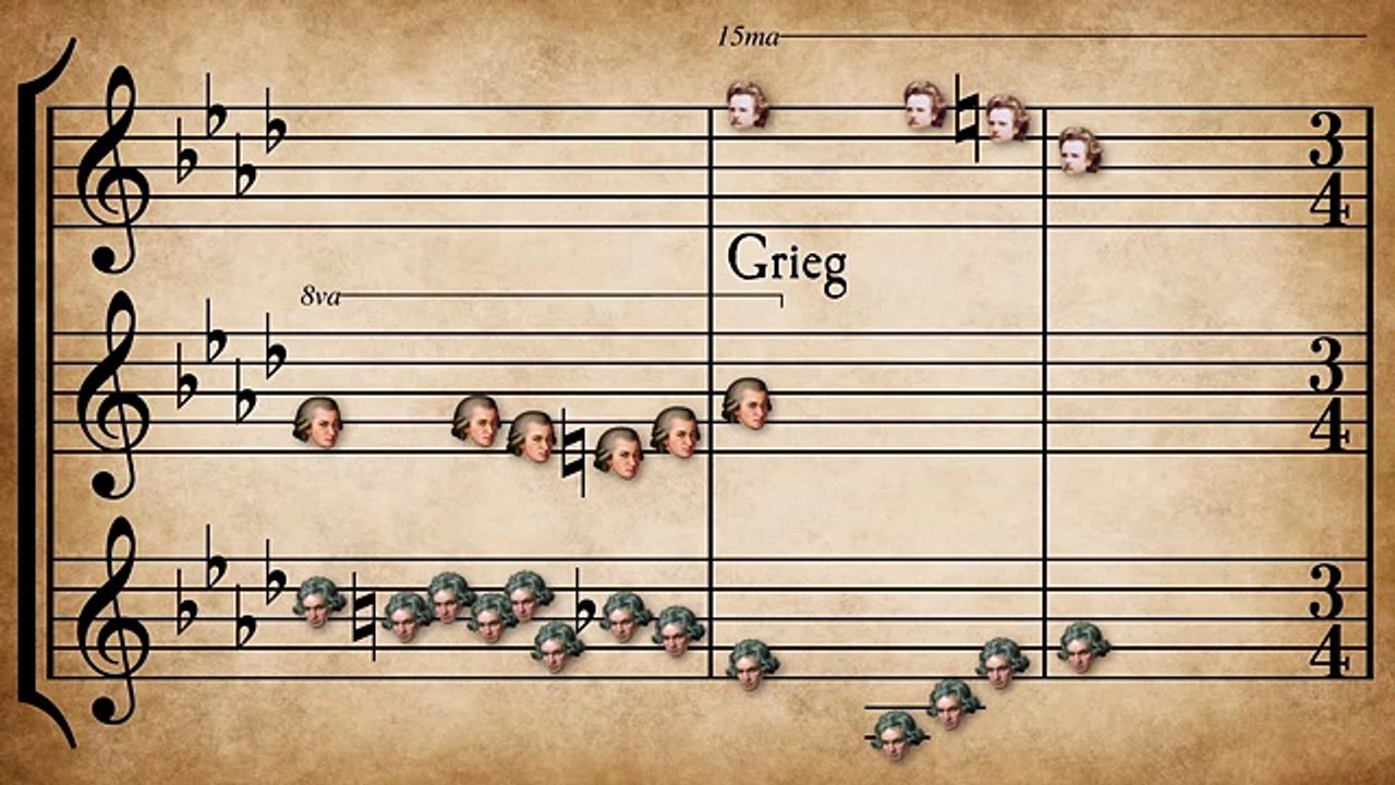 57 brani famosi di musica classica vengono uniti in un solo pezzo