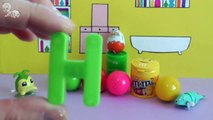 Kinder Surprise Egg Learn-A-Word! Spelling Play-Doh Shapes! Lesson 9 (Teaching Letters Ope