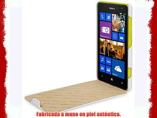 Stilgut UltraSlim - Funda exclusíva en piel auténtica para  Nokia Lumia 625 - Color blanco